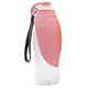 thumbnail image 1 of Al aire libre portátil perro botella de agua potable de silicona Pet alimentador de agua con cordón (rosa), 1 of 1