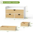 thumbnail image 2 of Desk Organizer with Drawers - Bamboo Desktop Organizer Storage | White-Natural Wood Desk Drawers Organizer for Bills, Office Supplies, Cosmetics, Seals No Assembly Required, 2 of 7