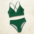 thumbnail image 2 of B91xZ Bikini Set for Women High Waisted Swimsuits Two Piece Bathing Suits Tummy Control Swimwear,Green L, 2 of 3