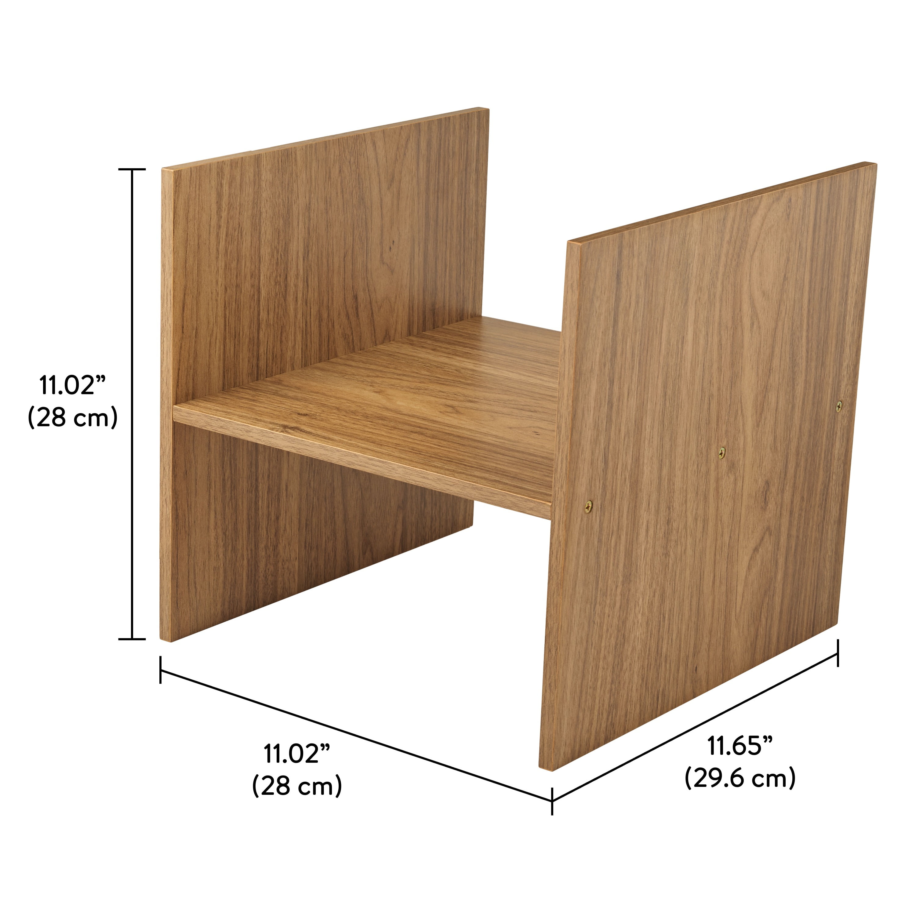 Mainstays Cube Storage H Inserts, Set of 2, Warm Walnut