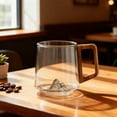 thumbnail image 4 of Smokey Gray Mugs - Glass Coffee Cups 4PC Set B, 4 of 7