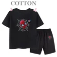 thumbnail image 3 of Conjunto de camiseta y pantalones cortos de algodón para niños de Marvel Spider Man de verano, ropa de dibujos animados para niños, conjunto de dos piezas de manga corta, conjunto para niñas y niños, 3 of 5
