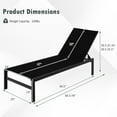 thumbnail image 4 of Costway 2 PCS 6-Position Lounge Chair Chaise Aluminium Adjust Recliner Black, 4 of 9
