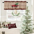 thumbnail image 4 of JOOCAR Merry Christmas Window Curtain 54 x 18 Inch Red Truck Snowflake Christmas Tree Short Curtains Vintage Wood Grain Red Curtains Living Room Kitchen Bedroom Decor, 4 of 5