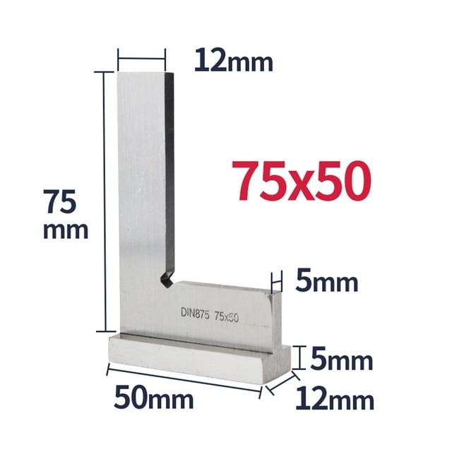 90 Degree Flat Edge Square Ruler Carpentry Square Woodworking Tools Metal Angle Measuring Tool Multi Try Square Gauge Set-Square ,Easy to Use