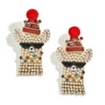 thumbnail image 4 of Imitation Pearl & Crystal Cool Llama Christmas Earrings, 4 of 4