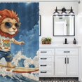 thumbnail image 4 of Lion Print Shower Curtain Art Style Bathroom Decor Shower Curtain with 12 Hooks,66inx72in, 4 of 6