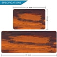 thumbnail image 2 of 2 Pieces Kitchen Rugs, Abstract Anti Fatigue Non Slip Foam Cushioned Burnt Orange Dappled Art Modern Comfort Indoor Floor Mat Runner Rug Set for Laundry Office Sink Bathroom (17"x48"+17"x24"), 2 of 6