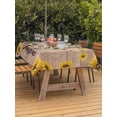 thumbnail image 4 of 54x80 Inch Outdoor Tablecloth with Umbrella Hole Zipper Rectangle Wood Sunflowers Rectangular Tablecloths Outside Waterproof Vintage Garden Floral Bees Farmhouse Patio Table Cover for Picnic Party, 4 of 8