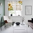 thumbnail image 5 of 2 Panels Kitchen Tier Curtains 39 Inch Length, Vintage Sunflower Grommets Window Treatment Curtain, Yellow Flowers Retro Art Thermal Curtains Drapes for Living Room/Bathroom, 5 of 9