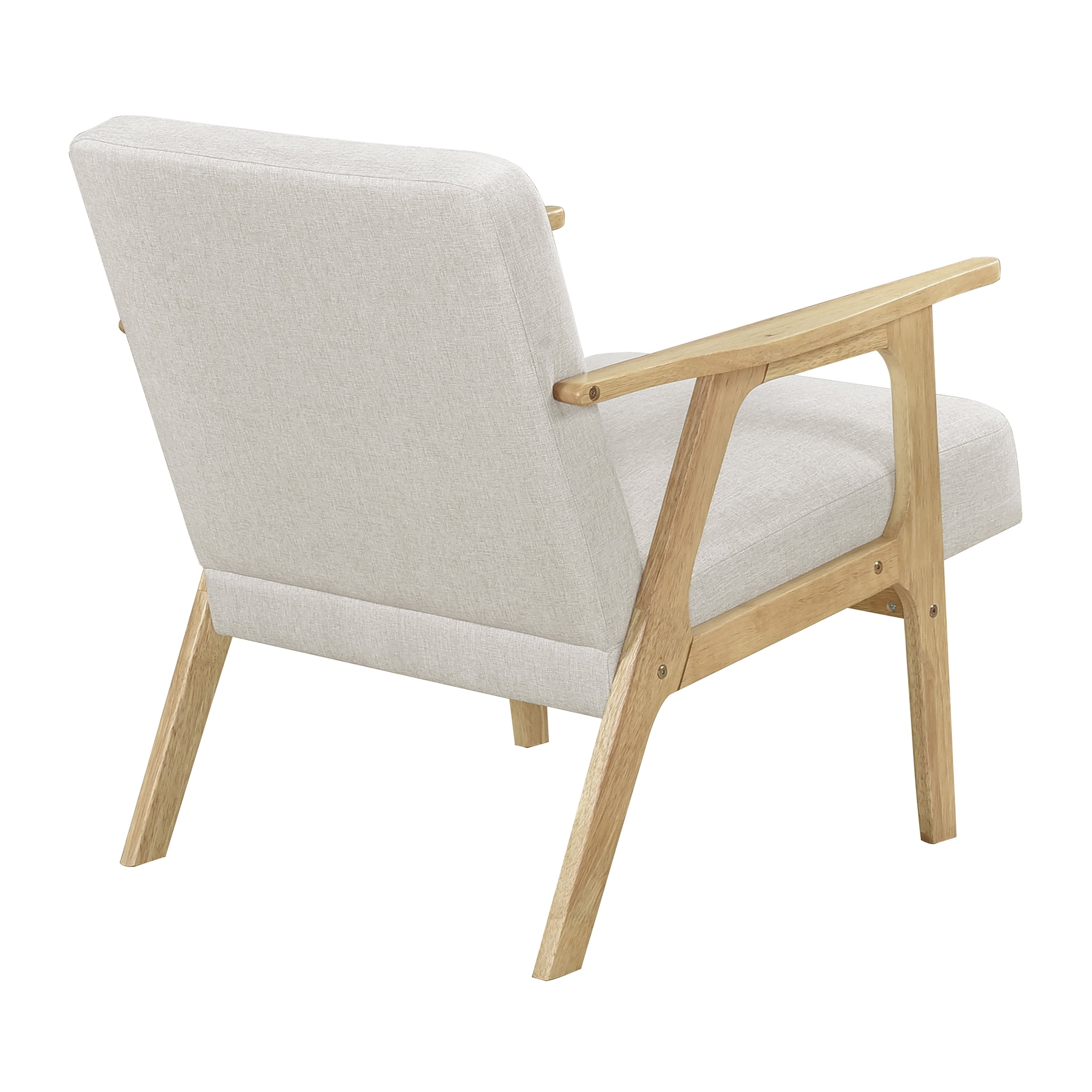 OakvillePark Harrowveil Textured Fabric Accent Chair, Beige/Natural Wood