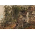 thumbnail image 2 of Durand, Asher Brown 32x23 White Modern Wood Framed Museum Art Print Titled - Trees on a Rocky Hillside, 2 of 4