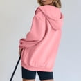 thumbnail image 3 of Women's Zip Up Y2K Hoodies 2026 Spring Casual Long Sleeve Sweatshirts Fall Winter Track Jackets with Pockets Pink 3XL, 3 of 7