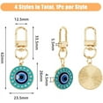 thumbnail image 2 of Evil Eye Keychain Charms Rhinestone Pendant Keychain Alloy pendant Keychain Amulet Good Luck Charms for Keys Bags, 2 of 9