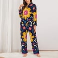 thumbnail image 2 of Fotbe Cinco De Mayo Floral Pattern Long Sleeve Pajama Set for Women,Sleepwear Set,2-piece Loungewear Set,Soft PJs Comfy Nightwear with Pockets -Large, 2 of 7