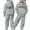 Grey, variant on Kids Casual Tracksuit Set - Long Sleeve Printed Hoodie with Matching Pants, Warm and Soft Fall Winter Outfit for Girls 2-13