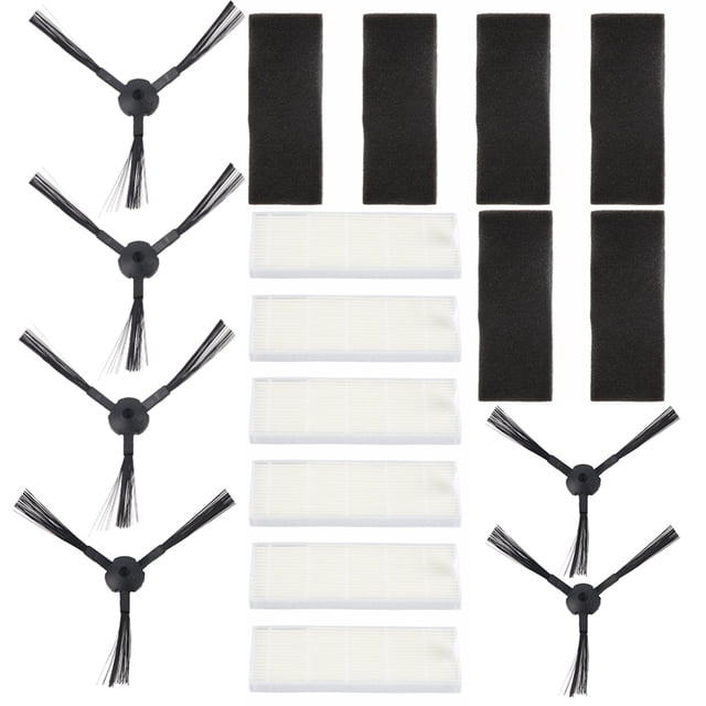 Dekaim Filtres, Brosse latérale de pièce de Rechange d'aspirateur et kit d'outils de filtres HEPA pour Robot ILIFE A6 A4 A4s