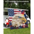 thumbnail image 3 of 4th of July RV Awning Sun Shade Screen 9'X7' Bald Eagle Mesh Sunscreen Patriotic American Flag Awning Shade Screen with Zipper UV Blocker Completed Kits Outdoor Canopy for RV Motorhome Camper Travel, 3 of 7