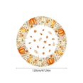 thumbnail image 3 of Fall & Thanksgiving Round Tablecloth, 47.3" Holiday Autumn Pumpkin Sunflower Orange Table Cloth, Farmhouse Waterproof Wipeable Fabric Table Cover for Outdoor Camping Home Party Decor, 3 of 7