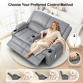 thumbnail image 3 of Power Reclining Loveseat with USB Port, Storage Console, Removable Armrests, Wall-Hugger Design, Double Cushions Faux Leather, Light Gray, 3 of 8
