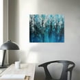 thumbnail image 3 of JRXY Abstract Teal Canvas Wall Art Turquoise Abstract Painting Teal and Grey Picture Wall Decor Blue Teal Artwork Navy Blue White Gray Abstract Painting Teal and Silver Abstract Painting 16x12in, 3 of 4