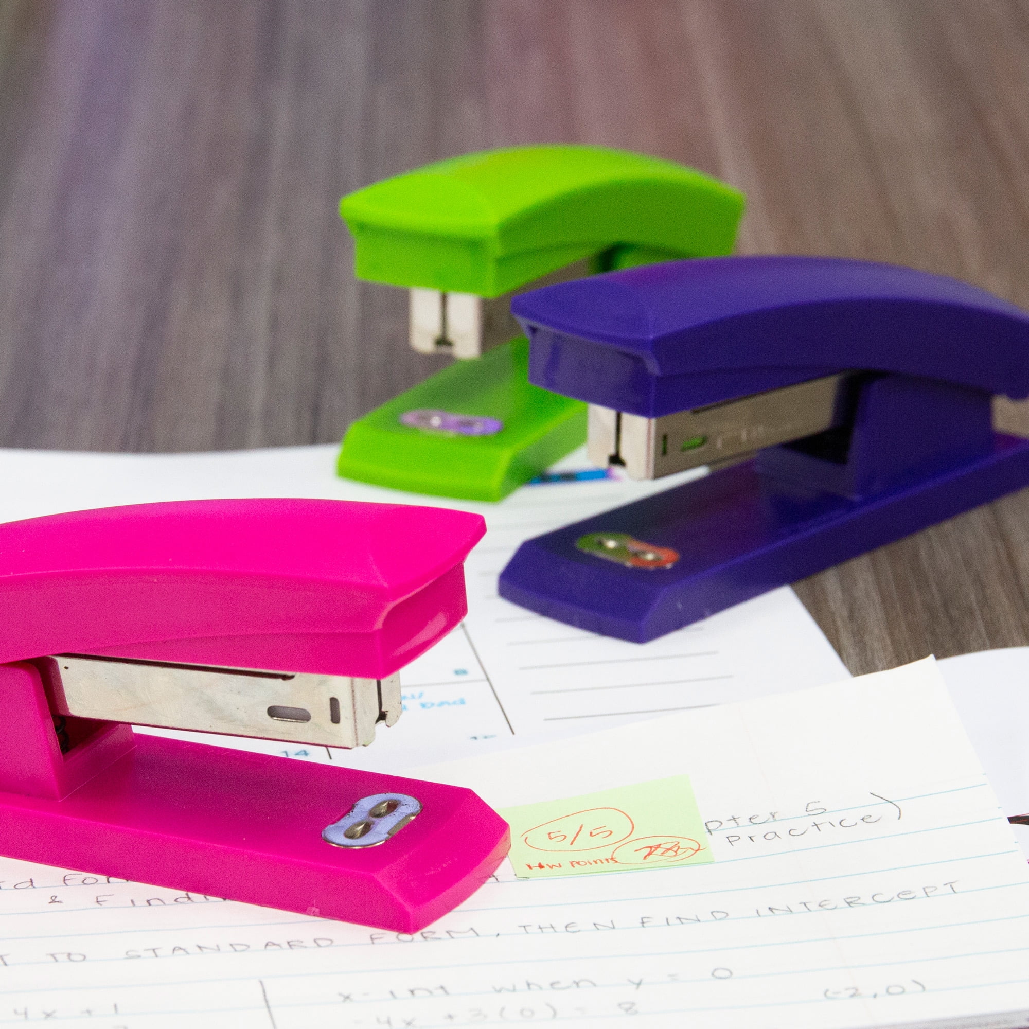 BAZIC Desktop Stapler Standard (26/6), 20 Sheets Bright Color, 24-Pack