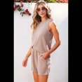 thumbnail image 4 of Conjunto de Dos Piezas de Verano para Mujer, Pantalones Cortos A Juego, Ropa de Estar por Casa con Bolsillos. Caqui S, 4 of 10