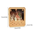 thumbnail image 3 of ufehgfjh Holiday Gift Finder Santa Claus Cabin Luminous Wooden House Desktop Ornaments Painted LED Night Light Decorations, 3 of 5