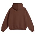 thumbnail image 6 of Unisex Long Sleeve Drop Shoulder Hoodie without Drawstring, Casual Pullover Tracksuit Top for Running, Lounge Wear,Coffee,XS, 6 of 6