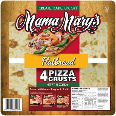 (3 Pack) Mama Mary's Flatbread Pizza Crusts, 4 Ct (Best Almond Flour Pizza Crust)