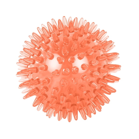 KEVCHE 3.5 Inch High Elastic Squeaky Spike Ball for Dogs, Floating Water Resistant Teeth Cleaning Toy, Food-Grade TPR Medium Dog Chew Ball with Sound