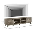 thumbnail image 2 of Walker Edison Rustic Open and Closed Storage TV stand for TVs up to 80”, Grey Wash, 2 of 11