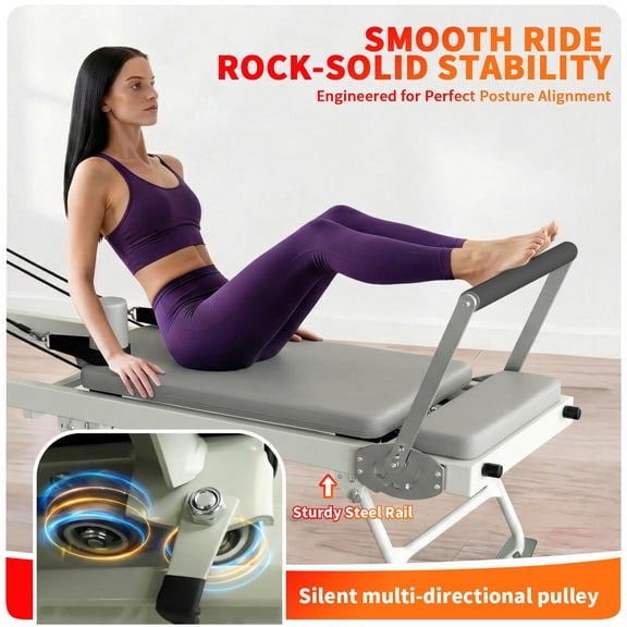 Pilates Reformer Machine - Customizable Full Body Sculpting Equipment for Home, Apartment, and Studio