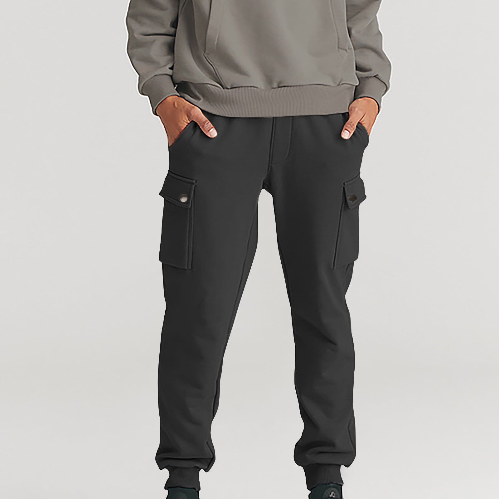 Men's Casual Cargo Jogger Pants - Stretch Elastic Waist With Drawstring, Tapered Athletic Sweatpants With Multiple Pockets