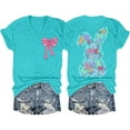 thumbnail image 3 of Women's Casual Valentine's Heart Print Letter Round Neck Short Sleeve T Shirt Solid Workout Tops Women Shirt Set Women Women Shirts Womens Casual Work Tops Shirts Women Tunic Raglan Womens Summer, 3 of 3