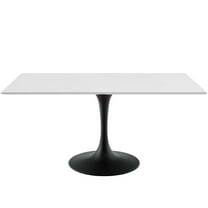 Contemporary Modern Urban Designer Kitchen Room Rectangle Dining Table, Wood Metal Steel, Black White