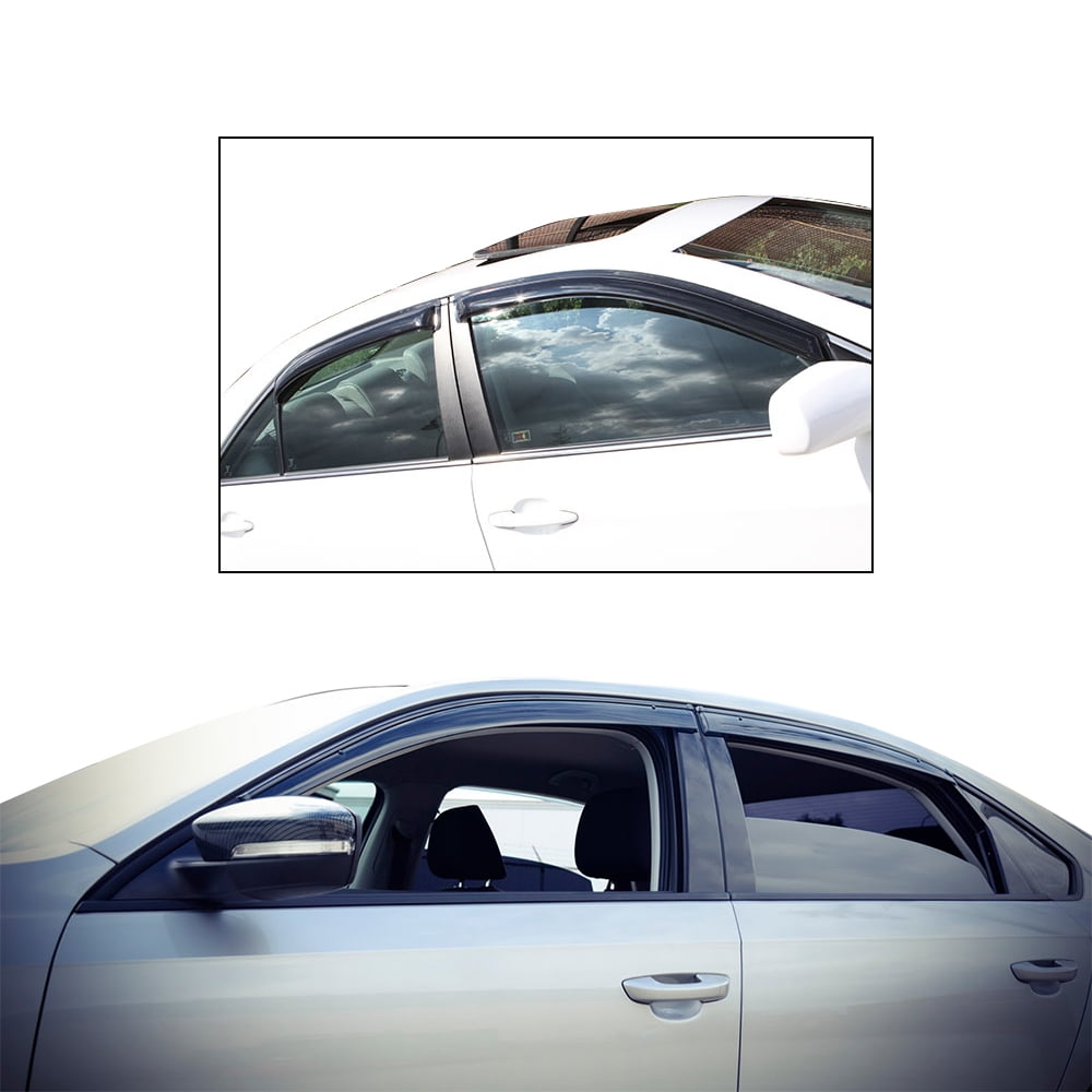 Ikon Motorsports Compatible with 17-22 Honda CRV Acrylic Window Vent Visor Deflector Rain Guard 4Pc Outside Mount 2017