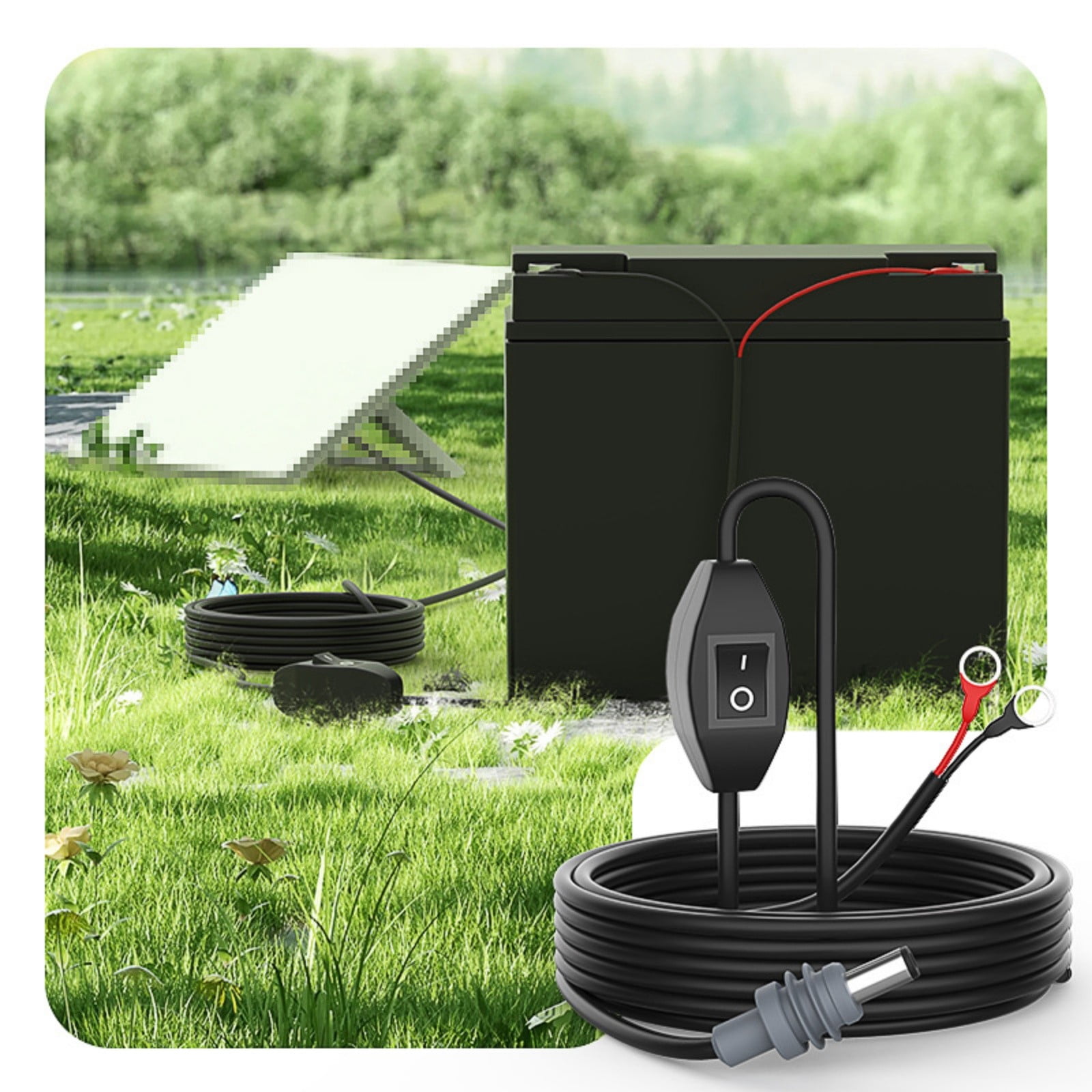 Starlink Mini Battery Power Cable with Switch – 3M/10FT Waterproof DC5521 Connector, 12V RV, Truck, Camping & Marine Off-Grid Power Cord