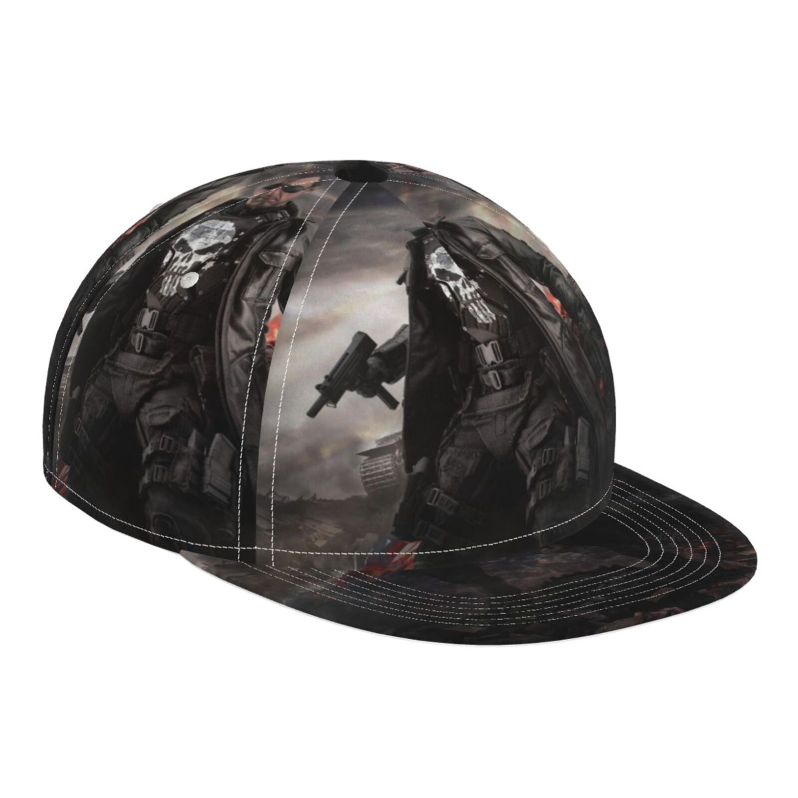Flat Bill Brim Adjustable Baseball Cap 