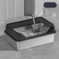 thumbnail image 1 of Open Top Cat Litter Tray, Stainless Steel Cat Litter Box with Litter Scoop, High Sided Litter Pan, Splash Proof Large Metal Litterbox for Pet, Easy to Clean, 1 of 7