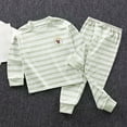 thumbnail image 2 of masbird Little Girls Boys Pajamas Sets Baby 2Pcs Cotton Pjs Kids Long Sleeve Sleepwear 6-12 Months 12-24 Months 2t 3t 4t 5t 6t 7t 8t 9t Children(Green,18-24 M), 2 of 6
