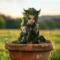 thumbnail image 4 of Holloyiver Bohemian Fairy Flower Pot Decoration, 2D Bohemian Fairy Flower Pot Decoration,Fairy Garden Accessories,Fairy Garden Figurines,for Pot Plants and Garden Yard Lawn Decor, J, 4 of 6