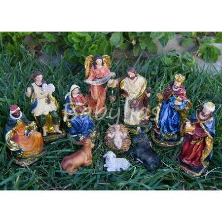 Christmas Nativity Set Scene Figures Polyresin Figurines Baby Jesus - 11 PIECE SET Nacimiento