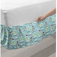 thumbnail image 2 of Funny Bed Skirt, Penguins and Snowmans on Ice Floes Antarctica Cartoon Caps Scarfs Funny Pattern, Elastic Bedskirt Dust Ruffle Wrap Around for Bedding Decor, 4 Sizes, Multicolor, by Ambesonne, 2 of 2