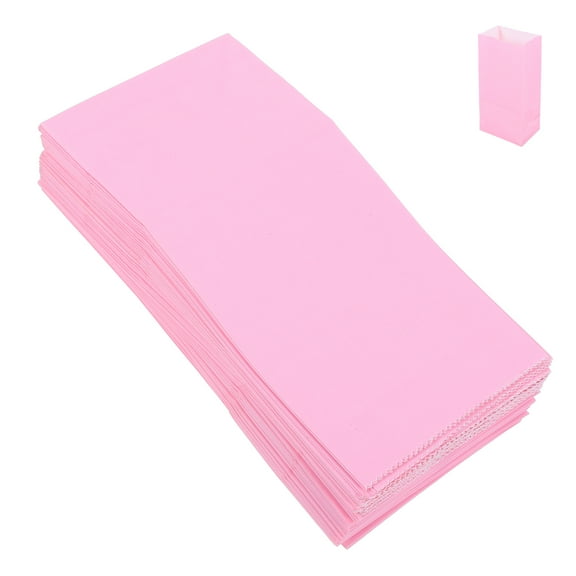 Homoyoyo Kraft Paper Bags 50Pcs 7.1X3.5X2.4In Pink Lunch Packing