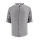thumbnail image 4 of pstuiky Camisas de manga larga de invierno para hombre, Camisa de hombre de lino y color liso con cuello alto y ventilación, manga larga tops de invierno para hombre xxxl, 4 of 6