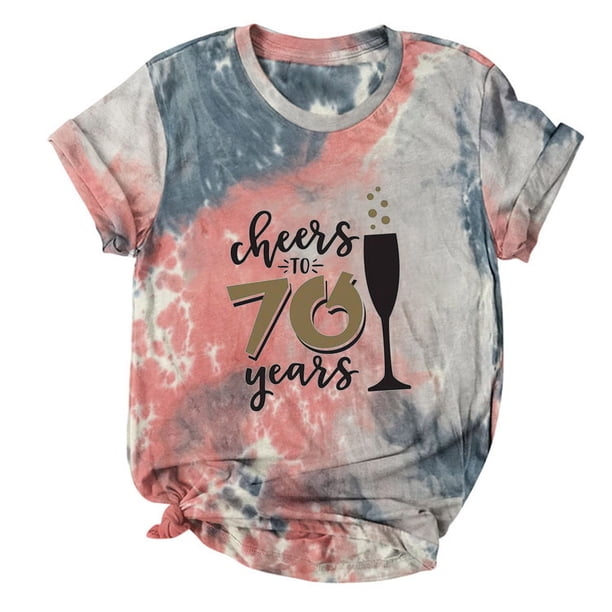 Camiseta de mujer Camisetas Cuello redondo Camiseta de manga corta Estampado de letras Tie-dye Camiseta Tops Blusa Regalo para mujeres Fridja hjk6335