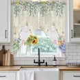 thumbnail image 6 of Cute Easter Bunny Swag Valances for Windows, Kitchen Curtains 36 Inch Length 2 Panels Set, Eucalyptus Leaves Colorful Eggs Beige Short Curtains for Small Windows Rod Pocket Cafe Curtains 28"x36", 6 of 8