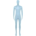 thumbnail image 6 of FRSASU Men's and Women's Bodysuit Jumpsuit Costume Stretchy Spandex Unitard Cosplay Full Body Suit Zentai Skin Suit Light Blue, 6 of 7
