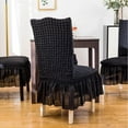 thumbnail image 5 of Chair Covers for Dining Room Set of 4 Stretch Chair Slipcovers with Skirt Removable Washable Kitchen Chair Protector Cover (Black, 4pcs), 5 of 10